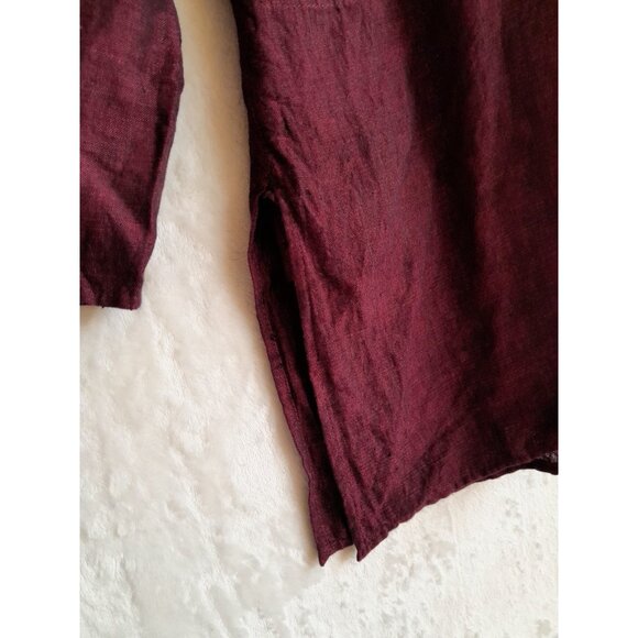 Mens Sz 40/Medium Relaxed Fit Boho Embroidered Linen Blend India Kurta Tunic Top - Picture 5 of 11